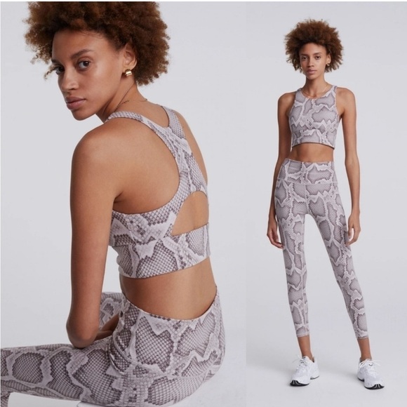 Varley Let's Move Harris Sports Bra in Alabaster Python - Picture 1 of 7